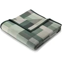 Wohndecke Color Squares green, grün karierte Kuscheldecke in 150x200, Biederlack, Decke aus Baumwoll-Mix, Made in Germany
