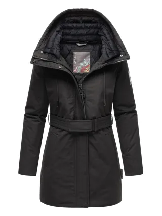 Navahoo Eishauch Damen Winterjacke mit Fleece-Innenfutter und Kapuze