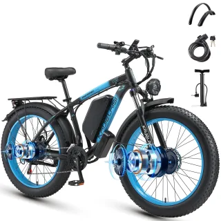 [EU Direct] KAIJIELAIS V3 Electric Bike 48V 23AH Battery 1000W*2 Dual Motors Recommended Top Speed 25KM/H 26*4.0inch Tir