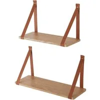 en.casa Wandregal, »Utsira« 48/60 x 20 x 30 cm 2-tlg. Eicheoptik/Braun