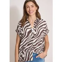 CECIL Hemdbluse Sommerbluse, Turn-up-Detail, Knopfleiste, Viskose