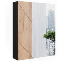 Vicco Badezimmerspiegelschrank Irma, Anthrazit/Goldkraft Eiche, 60 x 75 cm (1-St)