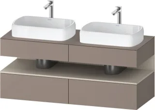 Duravit Qatego Konsolenwaschtischunterbau wandhängend Basalt Matt 1400x550x600 mm - QA4767083430000 QA4767083430000