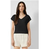 QS Kurzarmshirt T-Shirt T-Shirt mit Spitzendetail