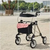 RUSSKA Rollstuhltasche Russka Tasche mit Magnetverschluss für Elan Rollator Ornament Rot