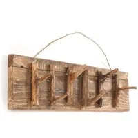 DESIGN DELIGHTS Wandgarderobe WANDGARDEROBE "SAMOA", 60x14cm (BxH), Altholz massiv, Hakenleiste