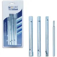 CCLIFE Bit- und Steckschlüsselset Rohrsteckschlüsselsatz 4-tlg 8-12 mm & 10-tlg 6-22 mm, 4-St.