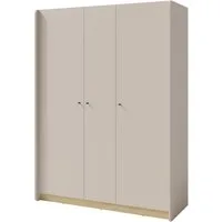 Beautysofa Kinderkleiderschrank ALEX mit 3 Türen (10 Ablagen und Kleiderstange, erhältlich in zwei trendigen Farben- Eukalyptus oder Sandbeige) Breite: 145 cm