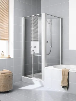 Kermi Seitenwand Ibiza 2000 TVR 0900x1750, silber mattglanz, ESG klar mit KermiClean I2TVR090171PK