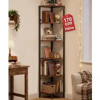 Yorbay Eckregal 6 Ebenen platzsparend Standregal stehend, Hoch Regal mit Kippschutz, 170cm