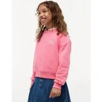 Tommy Hilfiger Sweatshirt TOMMY SCRIPT PRINTED SWEATSHIRT Rundhalsausschnitt, Regular Fit, Kinder bis 16 Jahre