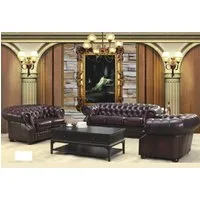 JVmoebel Chesterfield-Sofa Sitzgruppe Oxford aus echtem Leder mit Chesterfield-Design, Set, Made in Europa