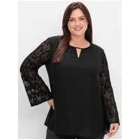 Sheego Klassische Bluse Tunika Langarm