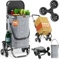 monzana Einkaufstrolley, komplett zusammenklappbar (auch mit Tasche), innenliegendes Kühlfach