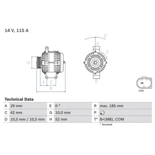 Bosch Lichtmaschine 115A Mercedes A-Klasse W169 B-Klasse W245