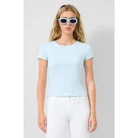 QS Kurzarmshirt T-Shirt Rippshirt