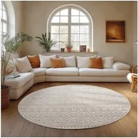 Carpettex Designteppich Einfarbig Boucle Loop, Rund, Höhe: 7 mm, Teppich Wohnzimmer, Schlafzimmer, Gästezimmer
