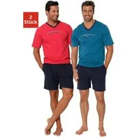 AUTHENTIC LE JOGGER Pyjama (Packung, 4 tlg., 2 Stück) Schlafanzug mit Frontprint