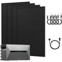 Anker Balkonkraftwerk 2000W Komplettset Solaranlage Anker Solix Solarbank 2 E1600 Pro, (4 x 500Wp Full Black Paneele im Lieferumfang enthalten), Speicher mit integriertem Wechselrichter, All-in-One 1600 Wh Akku
