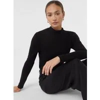 comma Langarmshirt T-Shirt Feines Langarmshirt aus Lyocellmix mit Stehkragen