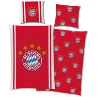 BERONAGE Wendebettwäsche FC Bayern München Mia San Mia Bettwäsche Linon / Renforcé, 100% Baumwolle, 2 teilig, 135x200 + 80x80 cm