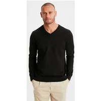 H.I.S Strickpullover mit V-Ausschnitt, Pullover aus Feinstrick, Baumwollmischung