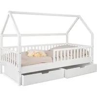 Ehrenkind Hausbett Livo aus massivem Buchenholz in verschiedenen Größen (FSC® zertifiziertMontessori Kinderbett, Jugendbett, 90x200), höhenverstellbar