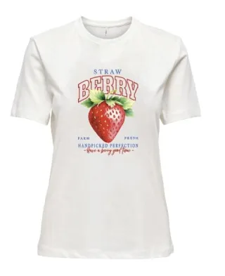 ONLY - ONLHENNY REG S/S TOP BOX CS JRS Cloud Dancer - Gr. - L