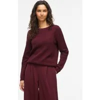 Vila Rundhalspullover VIDALO O-NECK L/S KNIT TOP- NOOS Baumwolle, regular fit