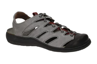 Think 785 CHANGE Herren Sandale grau - mouse/kombi Echtleder Fu?bett & PU-Lau...