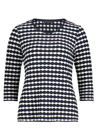 Betty Barclay - Basic Shirt Dunkelblau/Weiß - Gr. - 42