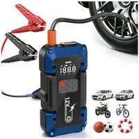 AeroAxis 26800 mAh Starthilfe Powerbank 4000A 150PSI Kompressor Starthilfegerät Starthilfegerät Für Bis Zu 10,0L Benzin oder 8,0L Diesel 26800 mAh, Auto Starthilfe LED-Taschenlampe, großen Bildschirm, Jumper Bildschirm