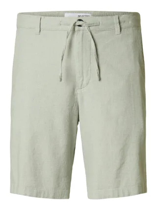 SELECTED MEN - SLMREGULAR-BRODY LINEN BLD SHORTS NOOS Iceberg Green - Gr. - XXL