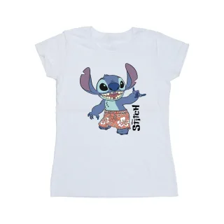 Disney Damen/Lilo & Stitch Bermuda-Shorts T-Shirt aus Baumwolle (Weiß)