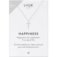 LUUK LIFESTYLE Silberkette Kreuz, christliches Symbol der Kirche, Talisman, Glücksbringer, Silberschmuck