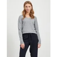 Vila V-Ausschnitt-Pullover VIRIL V-NECK L/S KNIT TOP - NOOS Materialmix, regular fit