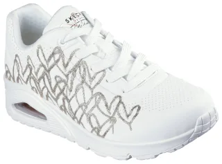 Skechers Sneaker "UNO-GOLDEN HEART" Freizeitschuh, Schnürschuh mit goldfarbenen Mylar-Stickereien