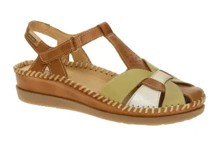Pikolinos W8K-0847C1 Damen Sandale CADAQUES braun Klettverschluss flach