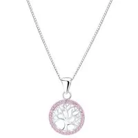 ALEXANDER YORK Kette mit Anhänger TREE OF LIFE Zirkonia pink, 2-tlg., 925 Sterling Silber