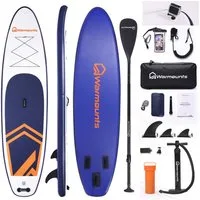 Warmounts Stand Up Paddle Set 350x86x15cm SUP-Paddel, (Allround Paddleboard mit 1x Verstellbarem Paddel bis 190kg)