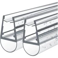 EMKE Duschdichtung Ersatzdichtung Wasserabweiser Schwallschutz Duschkabine Bad, L: 60 cm, (2-St), Duschwand Duschkabine Glastür 4-6mm Glass