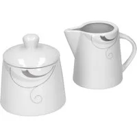 van Well Milch- und Zuckerset Kaffeeergänzungsset Milchkännchen & Zuckerdose Portofino, Porzellan