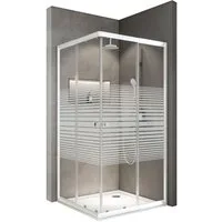 Schulte Eckdusche Sunny verstellbar 75-90 cm 180 cm Höhe, BxT: 90x90 cm, Sicherheitsglas, Schiebetüren Eckeinstieg Alpin Weiß