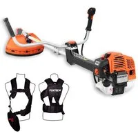 FUXTEC Benzin-Motorsense FX-PS162, 44 cm Arbeitsbreite Messer, 52ccm 3.5PS Highend Anti-Vibrationseinrichtung Profi-Komfort-Tragegurt