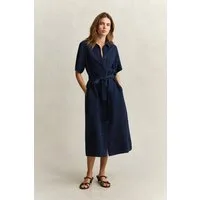 Gant Hemdblusenkleid LINEN Regular fit mit Bindegürtel