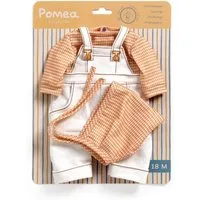 DJECO Puppenkleidung POMEA Latzhose Cannelle für Puppen der Größe 30-34 cm