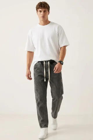 Lässige Denim-Hosen mit Zugbandbund