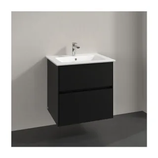 Villeroy und Boch Collaro Waschtischunterschrank C14300VL 61,1x61x48cm, Waschbecken mittig, volcano black