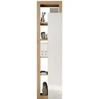 Home affaire Aktenschrank Hamburg Höhe 195 cm, Breite 50 cm, 1 Tür, offene Fächer, Büroschrank, Mehrzweckschrank, dekorativer Rahmen, Metallgriff, viel Stauraum