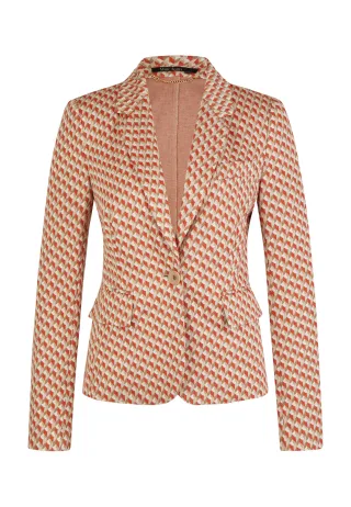 Marc Aurel - Jerseyblazer aus grafischem Jacquard sand varied - Gr. - 34